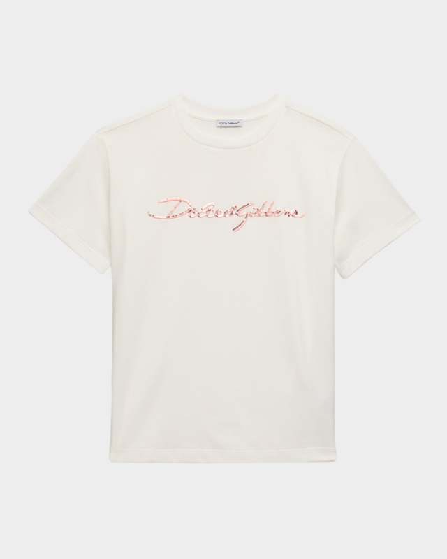 Girl's Logo Script Short-Sleeve T-Shirt, Size 4-